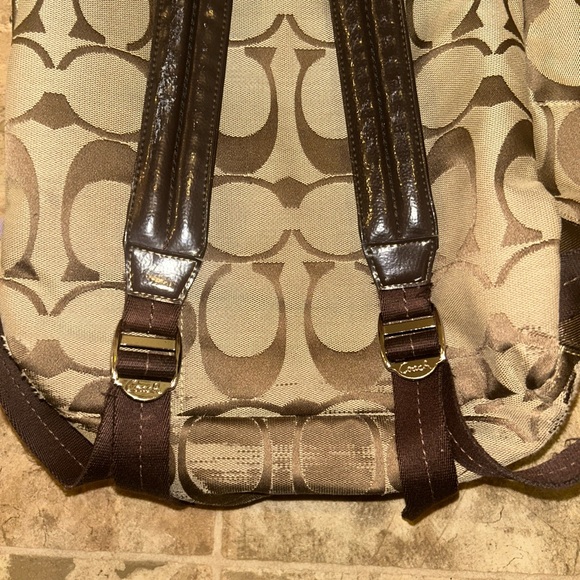 Coach Signature Backpack in brown and tan - Picture 7 of 13